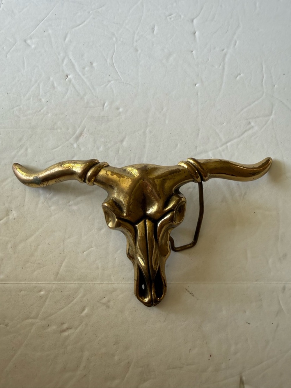 Vintage USA made, Steerhead, Bull Skull Belt Buckle, Interchangeable, Brass